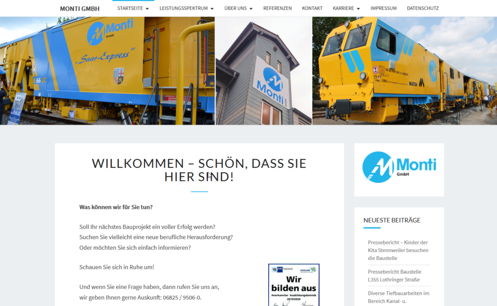 Screenshot Monti GmbH